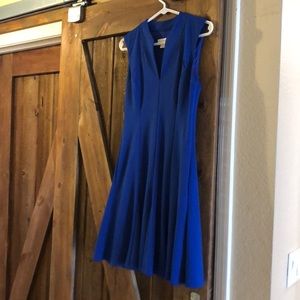 Royal Blue Aline Pleated Dress